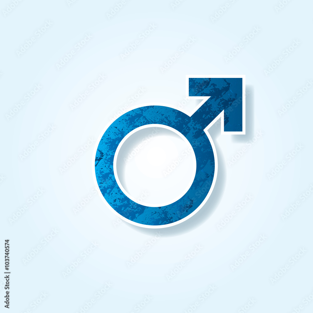 Symbol of Mars representing the man. Symbol of Mars representing the man.