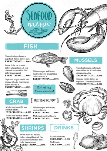 Restaurant cafe menu, template design.