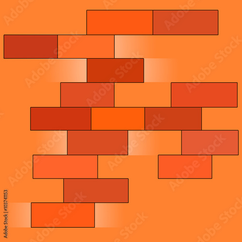 Vector background, bricks with light