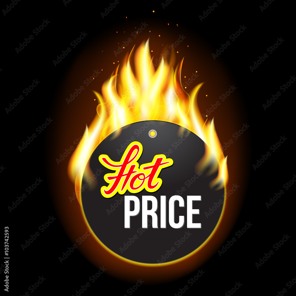 Fire label with original lettering Hot Fire label with original lettering Hot