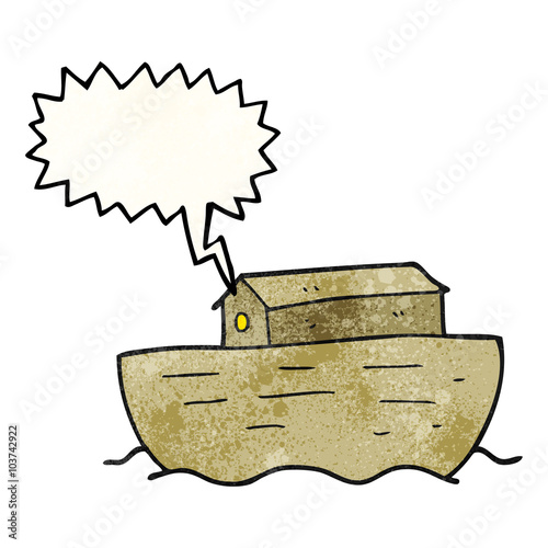 speech bubble textured cartoon noah's ark