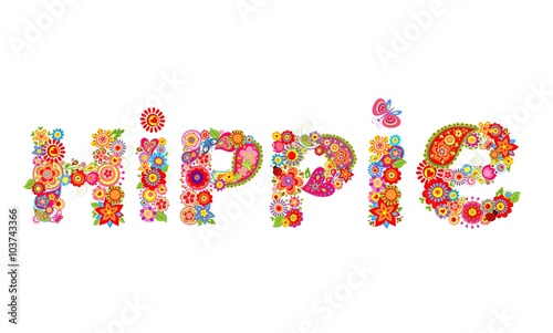 Hippie flowers letter