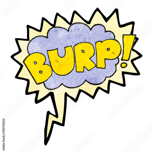 speech bubble textured cartoon burp text
