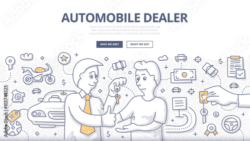 Auto Dealer Doodle Concept