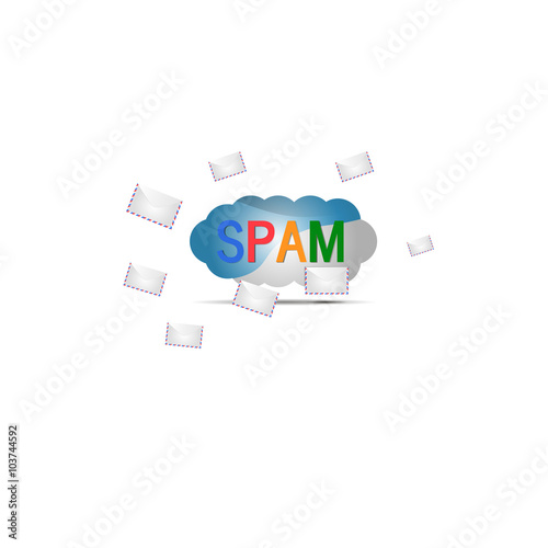 Spam e-mail. Vector illustration