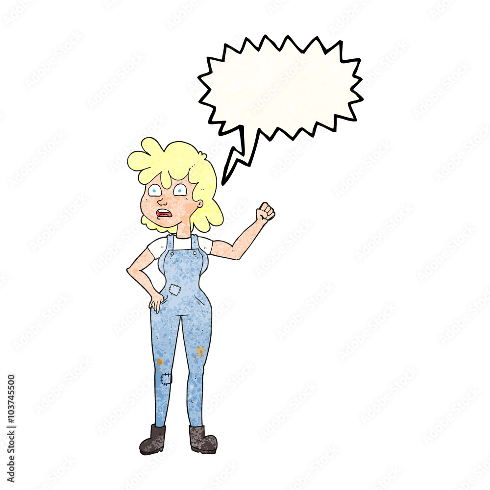 speech bubble textured cartoon woman shaking fist speech bubble textured cartoon woman shaking fist