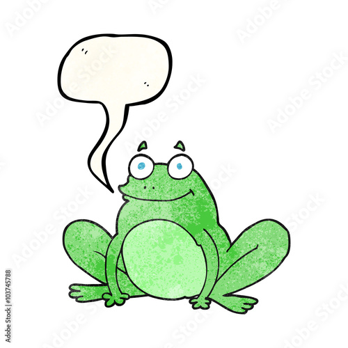 speech bubble textured cartoon happy frog