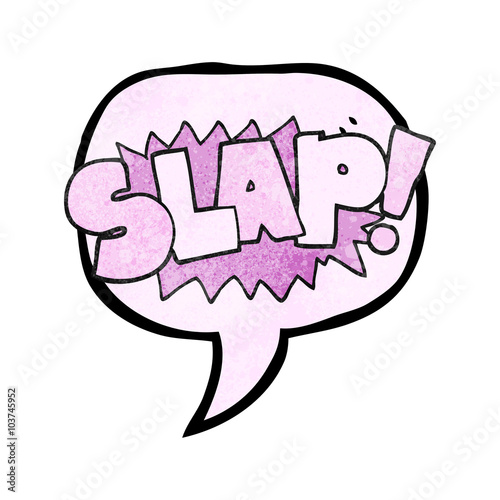 speech bubble textured cartoon slap symbol