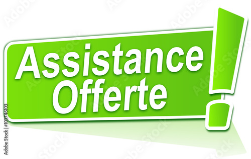 assistance offerte sur étiquette verte