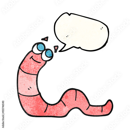 speech bubble textured cartoon worm