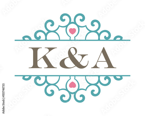 K&A initial ornament wedding logo