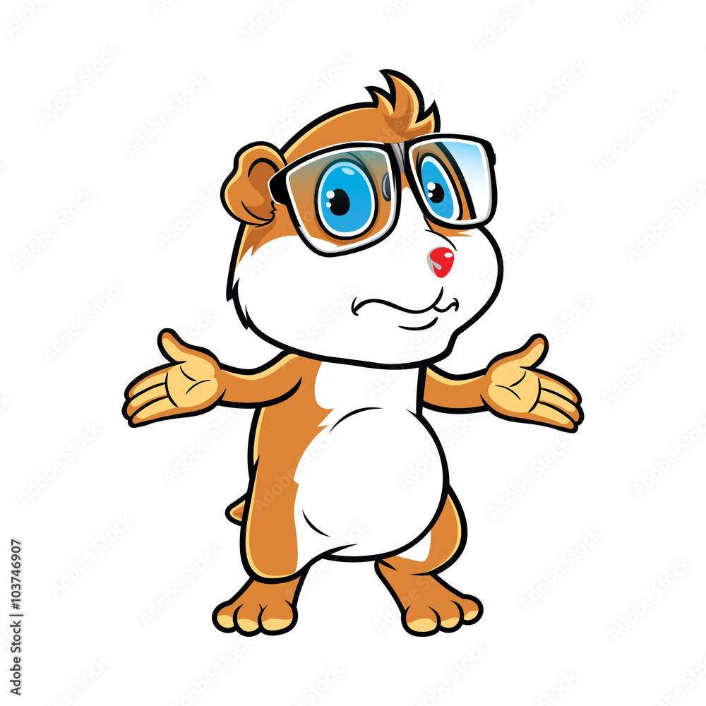 Obraz premium Hamster Geek Confuse.
