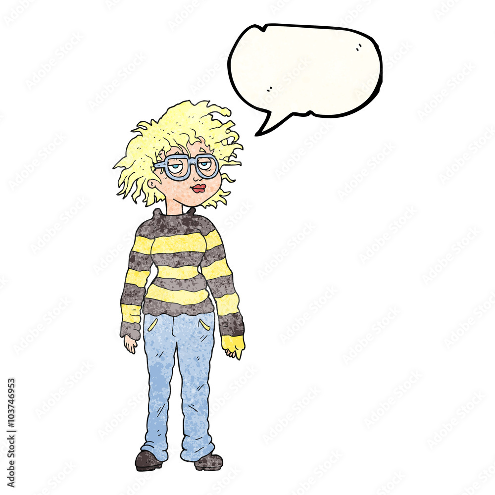 speech bubble textured cartoon geeky girl speech bubble textured cartoon geeky girl