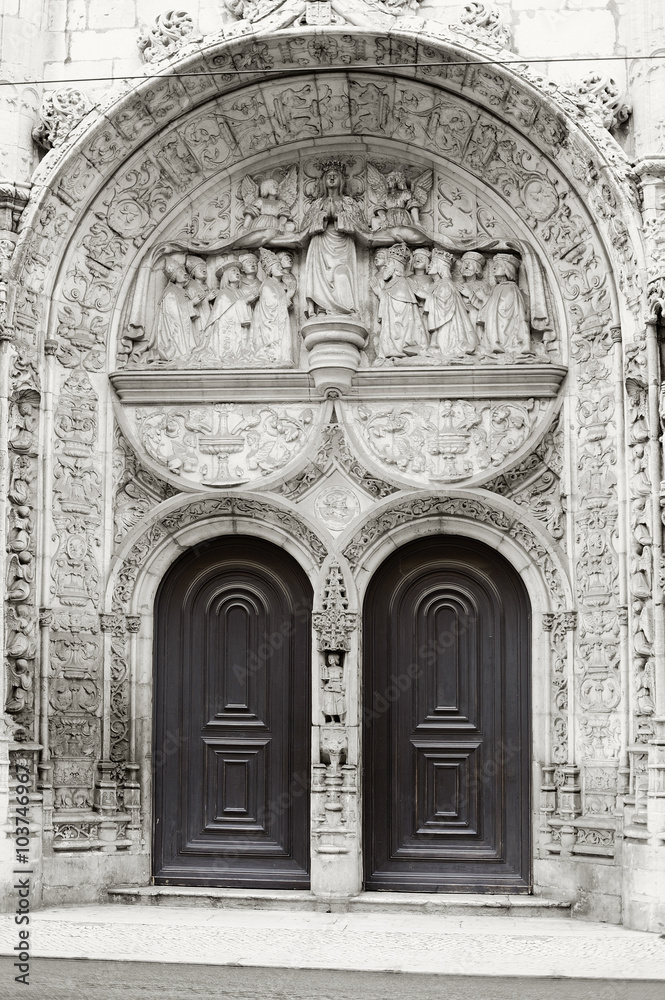 Fragment of the Church of Nossa Senhora da Conceicao Velha in Lisbon, Portugal