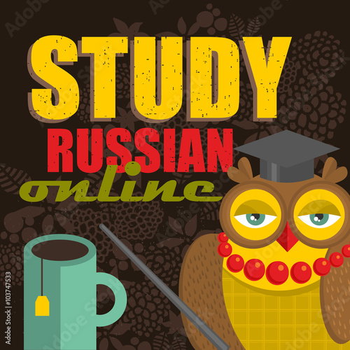 Bird promoting online course of Russian language.