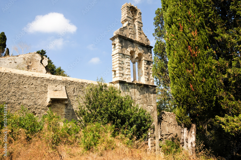 Klosterruine Panagia am Kap Asprokávos an der Südspitze der Insel Korfu Griechenland