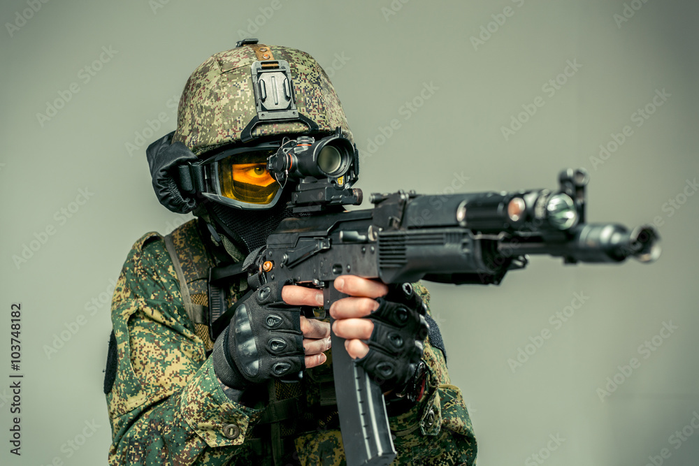 Special force soldier with a rifle Special force soldier with a rifle