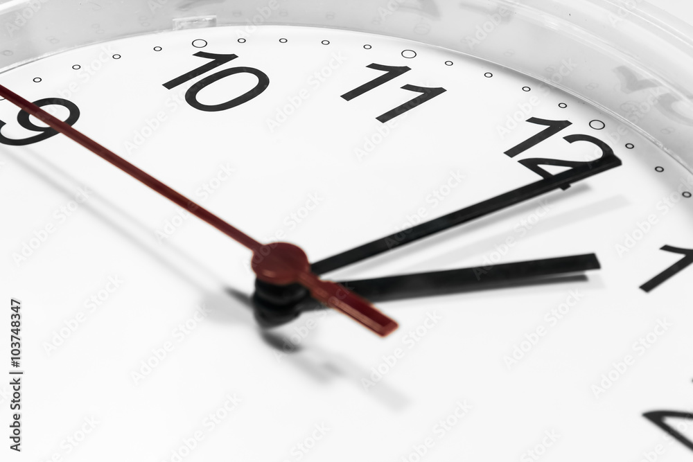 Closeup of hands on clock face.sensitive focus Closeup of hands on clock face.sensitive focus