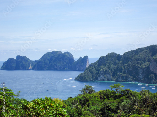 Palm, tropical beach and sea 