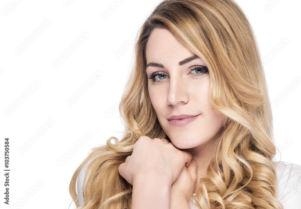 Beautiful woman with blond hair. Beautiful woman with blond hair.