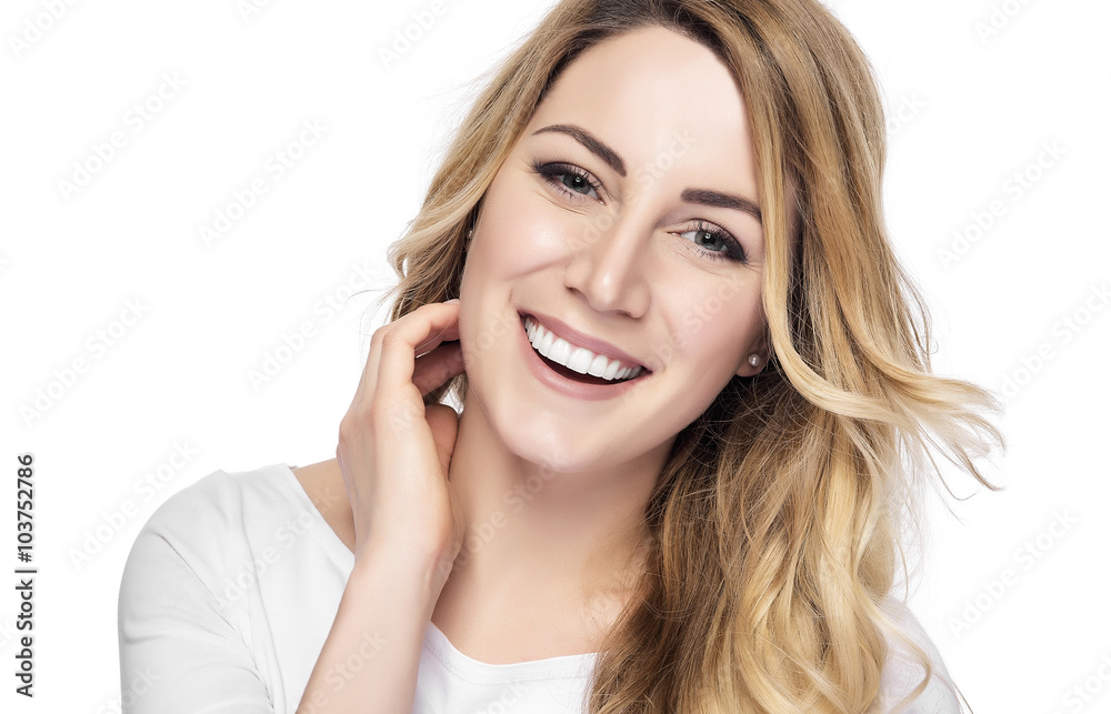 Beautiful young blond woman with clean face. Beautiful young blond woman with clean face.