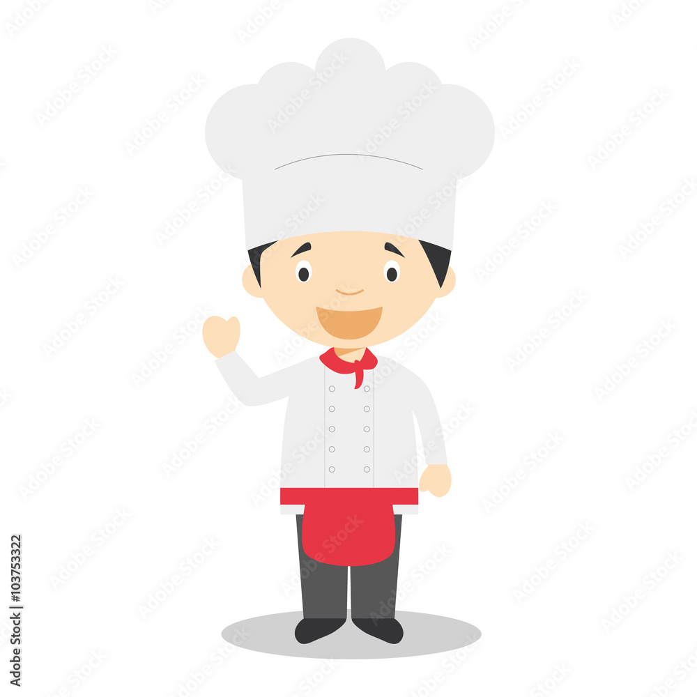 Cute cartoon vector illustration of a chef Cute cartoon vector illustration of a chef