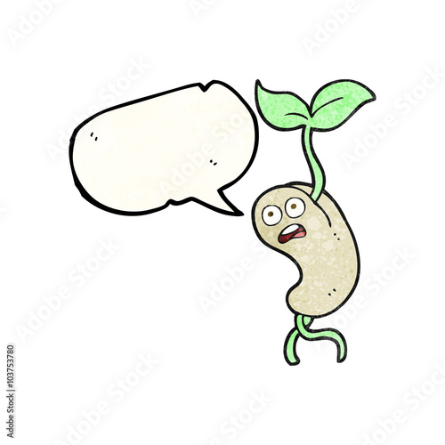 texture speech bubble cartoon sprouting seed