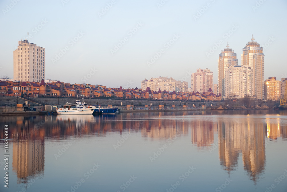 KIEV, UKRAINE - November 27, 2009:View of the new embankment of