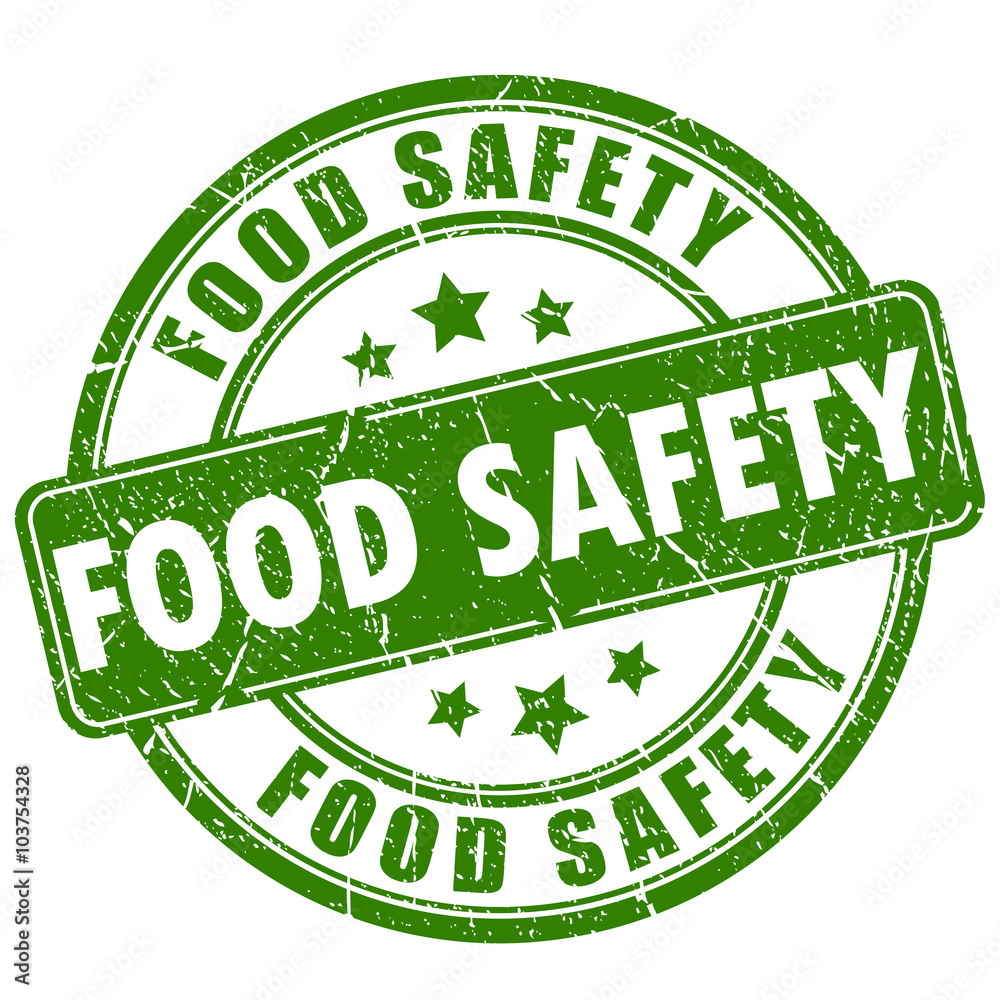 Food safety rubber stamp - obrazy, fototapety, plakaty 