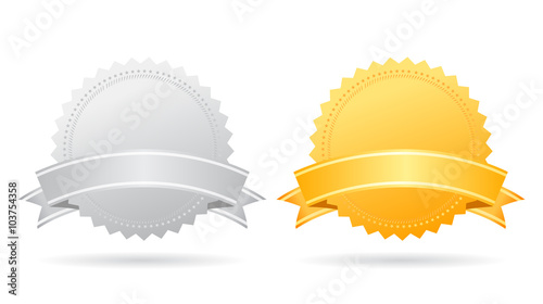 Gold silver award medals