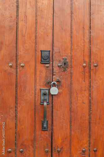 old door with padlock as background