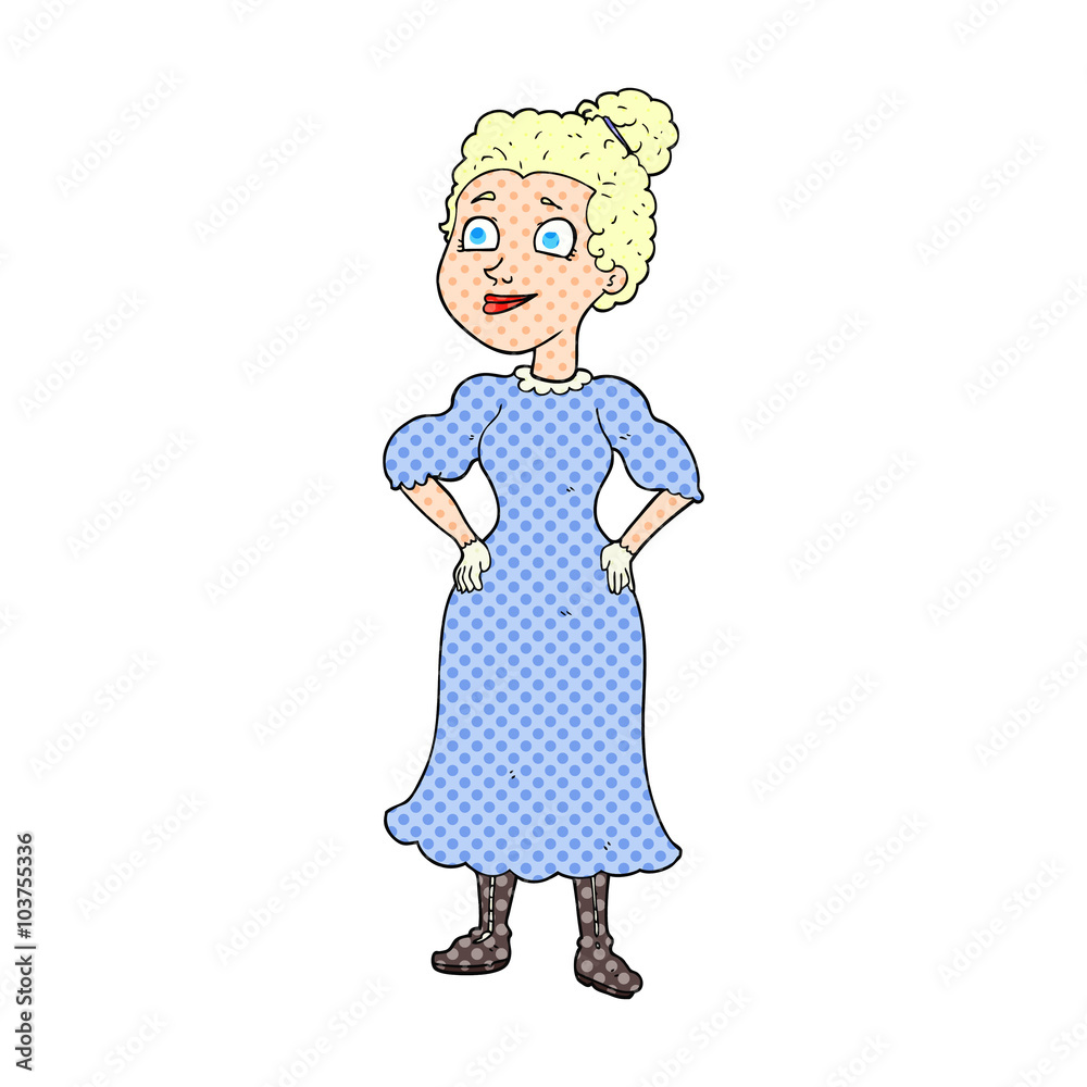 cartoon victorian woman in dress cartoon victorian woman in dress