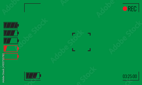 Focusing screen of the camera. Viewfinder camera recording. Vector graphic