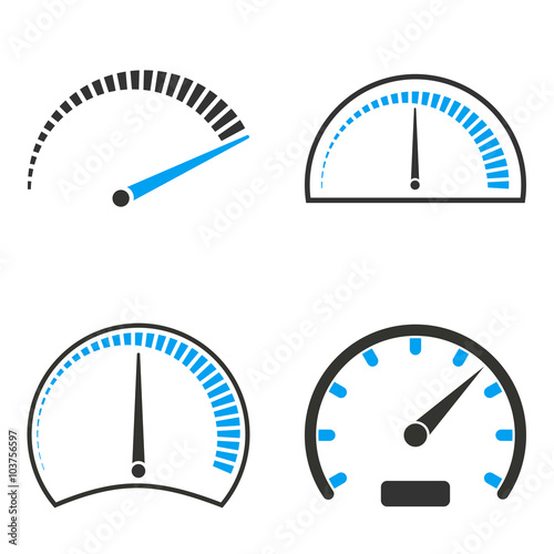 Speedometer icons set.