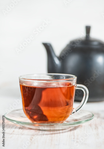 Cup of tea and teapot