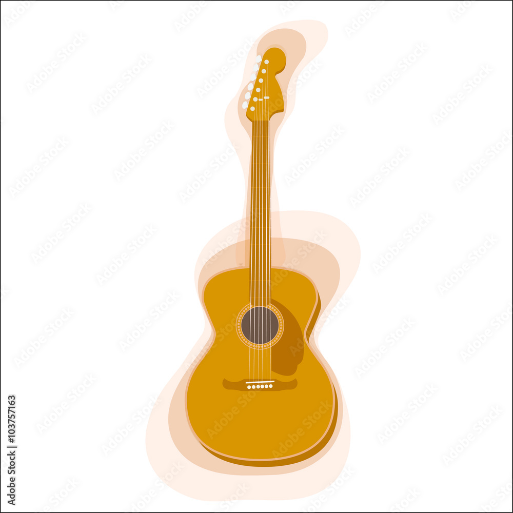 Stylized illustration of an acoustic guitar Stylized illustration of an acoustic guitar