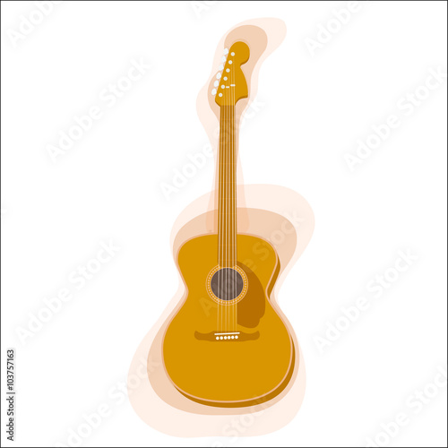 Stylized illustration of an acoustic guitar