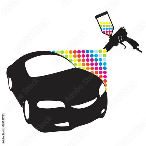 Atomizer for painting car vector