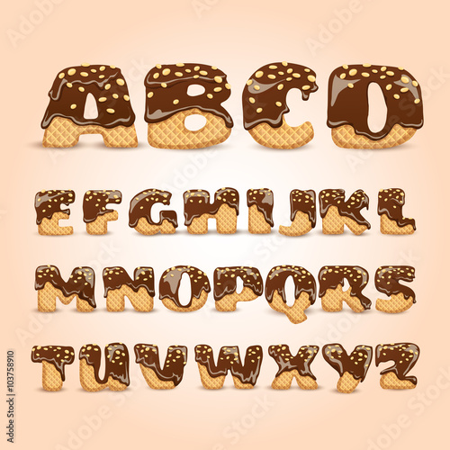 Frosted Chocolate Wafers Alphabet Letters Set