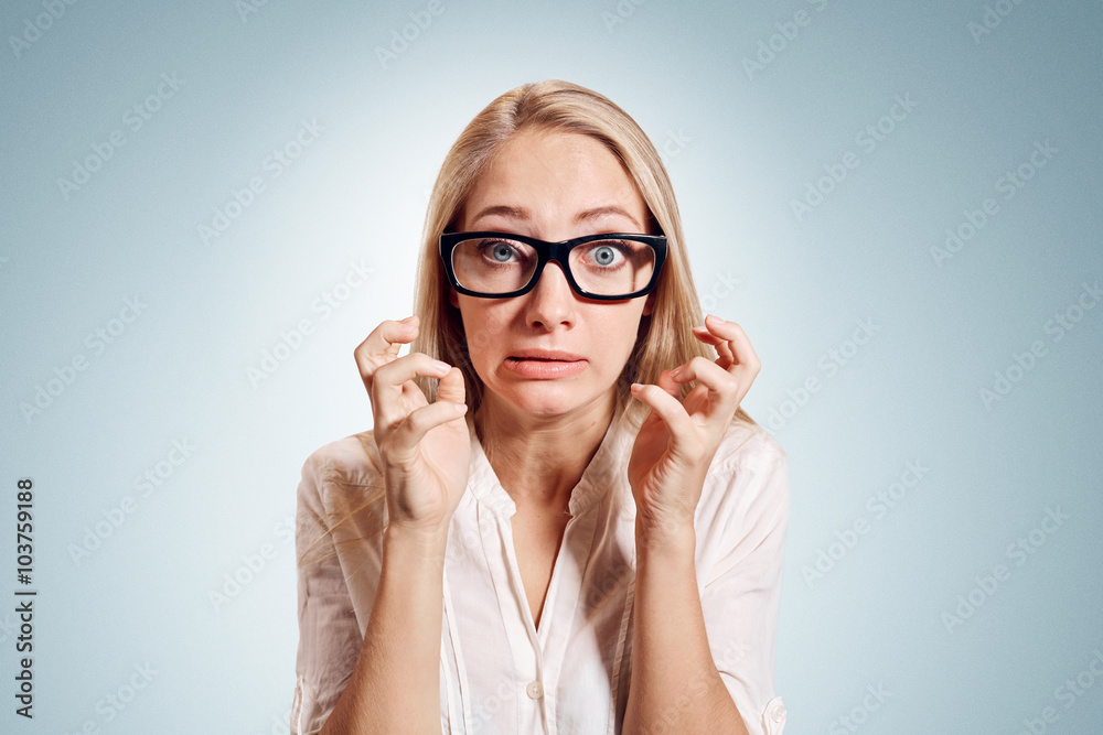 Closeup portrait stressed, frustrated shocked business woman yelling screaming temper tantrum isolated wall background. Negative human emotion facial expression reaction attitude