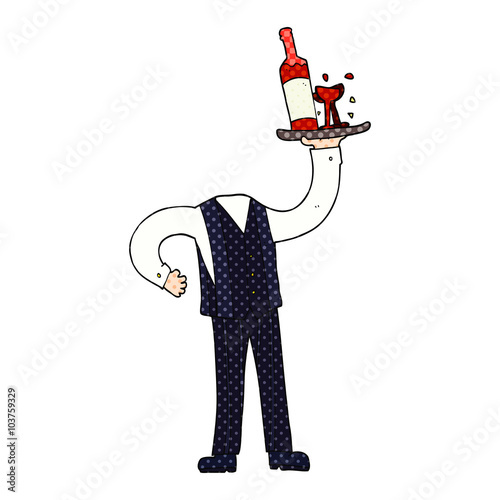 cartoon headless waiter (add own photos)