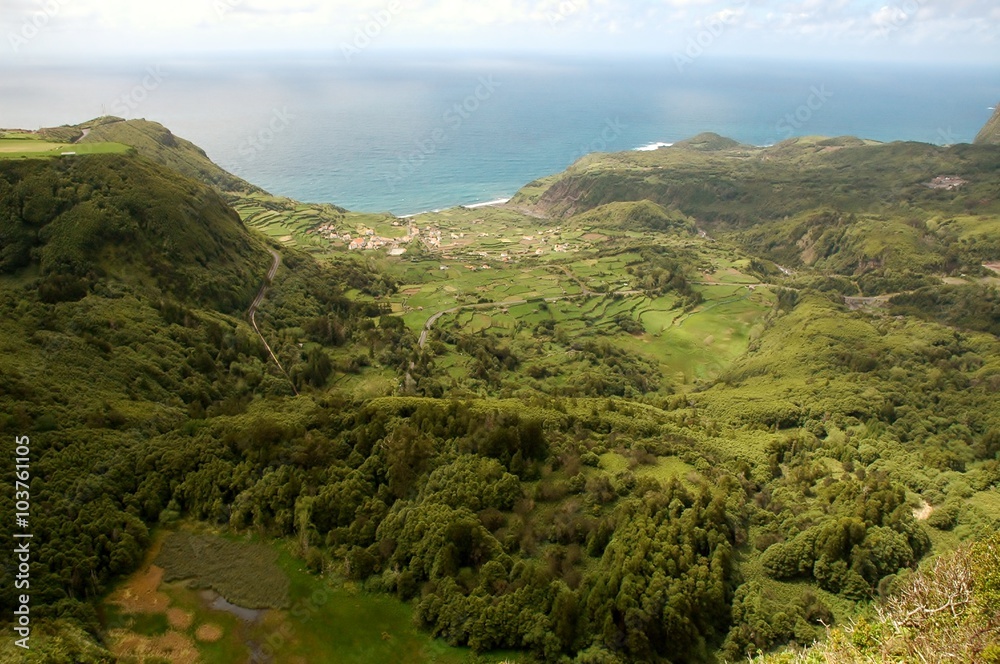 Paisagem da Ilha das Flores. Açores, Portugal