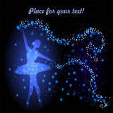 Greeting card with tender ballerina