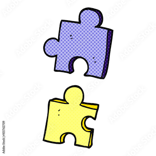 cartoon jig saw pieces