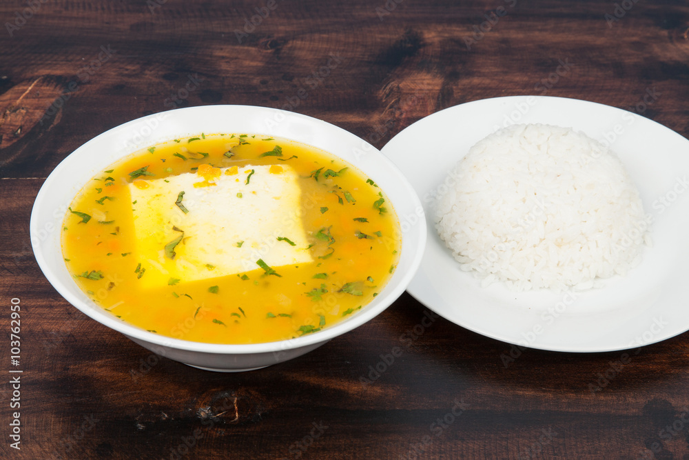 Soup pasta with cheese