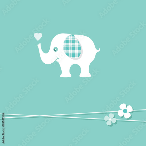 blue baby boy elephant gree...