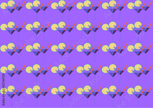 background glasses with martini / 	background of a martini glass with a slice of lime and drinking straw