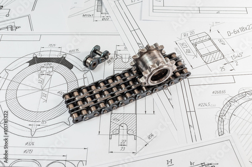 Engineering drawing and manufacturing technology chain and sproc