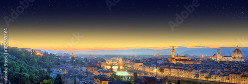Arno River and Ponte Vecchio at sunset, Florence