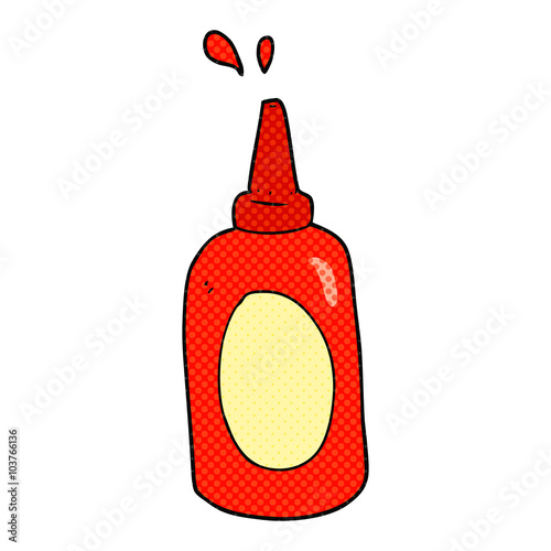 cartoon ketchup bottle